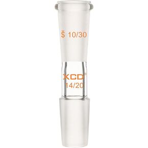 XCD Glass Reducing Connecting Adapter, Borosilicate Glass Adapter for Laboratory Use, 10/30 Outer to 14/20 Inner Joint Connecting Adapter for Lab Equipment