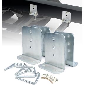 Heavy-Duty Steel 6" L-Type Boat Trailer Bunk Bracket Kit Fit for 3x3 Boat Trailer Crossmembers - 4 Pack