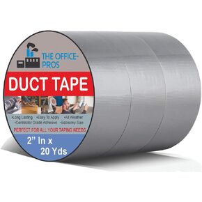 Duct Tape, Heavy Duty Silver Duct Tape, 2" x 60 Feet, Tear by Hand, Strong Adhesive Duct Tape, for Indoor & Outdoor Repairs, Waterproof - 2" x 60 Feet - 1 Roll