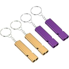 PATIKIL Emergency Whistle, Loud Sound Aluminum Keychain Whistles Outdoor Safety Survival Whistle for Camping Hiking