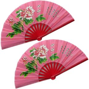 ZooBoo 2PCS Right Hand Fans - Chinese Bamboo Taichi Kungfu Fan Martial Arts Sports Folding Hand Fan 13inch