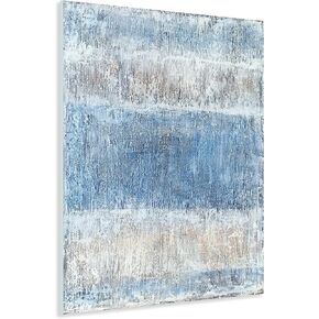 MYBEAUTYWALLA Abstract Blue Canvas Wall Art - Modern Vertical Oil Paintings with Textured - Contemporary Artwork for Hallway Living Room Bedroom Decor