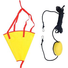 METER STAR 24 Inch Orange/Blue Drift Sock Sea Anchor Drogue with 32 ft Kayak Tow Rope Line Buoy Ball Float Leash Sea Brake System for Marine Boat/Yacht/Jet Ski/Inflatable/Power Boat/Sail Boat