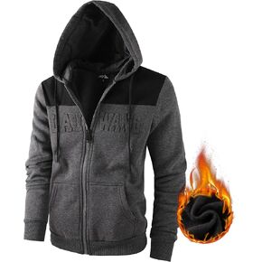 Men's Full Zip Fleece Hoodie Lightweight Athletic Performance Sweatshirt Jacket with Pocket