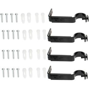 MroMax Curtain Rod Bracket Iron Single Holder Supportor Curtain Rod Holder for 22mm Drapery Rod Silver 2Pcs