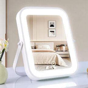 Vanity Mirror with Lights,Lighted Up Vanity Mirror with Dimmable Bulbs for Dressing Room & Bedroom,3 Color Lighting,Modes Detachable 10x Magnification