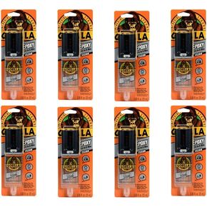 Gorilla 2 Part Epoxy, 5 Minute Set, .85 ounce Syringe, Clear, (Pack of 8)