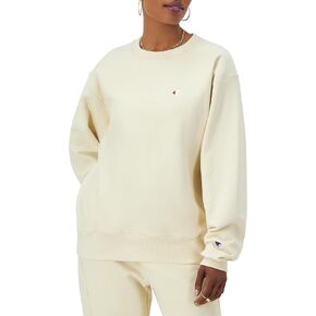 Champion Women's Reverse Weave Boyfriend Crew (Retired Colors), Fresh Skin Tan Left Chest C, Medium