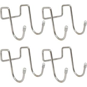 yueton 4Pack Over Cabinet Hook Stainless Steel Multiple Use Kitchen Cabinet Drawer Cabinet Hooks Double S Shape Hook for Kitchen Wardrobe Door Bathroom