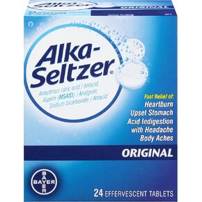 Alka-Seltzer Original Effervescent Tablets with Aspirin, 12-Count (Pack of 3)