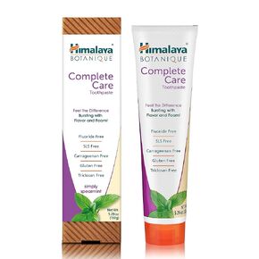 Himalaya Botanique Complete Care Toothpaste, Herbal, Mint Flavor, Fights Plaque, Freshens Breath, Fluoride Free, No Artificial Flavors, SLS Free, Cruelty Free, Foaming, 5.29 Oz, 1 Pack