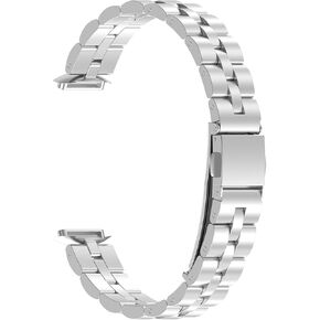 Compatible with Fitbit Luxe Band Stainless Steel for Women Men, Solid Adjustable Stainless Steel Sport Wristband Metal Buckle Bracelet Replacement Band for Fitbit Luxe Activity Tracker