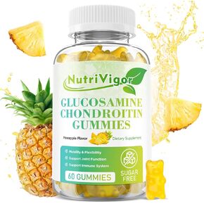 Glucosamine Chondroitin Gummies, Extra Strength Joint Support Supplement with MSM & Elderberry, Joint Support Supplement for Adults, Men & Women, Blueberry Flavor, 60 Count