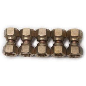 LTWFITTING Brass 3/8" OD Flare Forged Swivel Nut Union,Brass Flare Tube Fitting(Pack of 5)