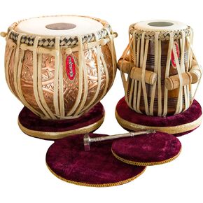 مجموعة طبلة طبلة من مهراجا ميوزيكالز، احترافية، بيان نحاسي 3.5 كجم - نحت مصمم، شيشام طبلة ديان، حقيبة مبطنة، مطرقة، وسائد، غطاء، آلة الطبلة الموسيقية (PDI-CJH) in Kuwait