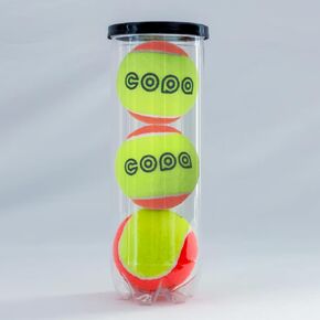 Balls Pack of 3 ITF Approved Specifications Low Compression Balls Durable Natural Rubber for Beach Tennis Racket Sand Court- Bright Yellow, Reusable Plastic Tennis Ball Tube Included