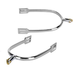 Zinc Alloy English Horse Spurs with Rotatable Copper Rowel, Rust Resistant, Horse Training, Equestrian Competition