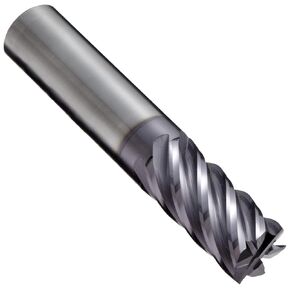 YG-1 - 84573TF E5058 Carbide Square Nose End Mill, TIALN Multilayer Finish, 40 Deg Helix, 6 Flutes, 2.5" Overall Length, 0.25" Cutting Diameter, 0.25" Shank Diameter