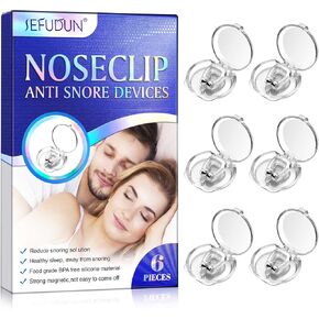 Silicone Magnetic Anti Snoring Nose Clip,6PCS Natural, Comfortable, Anti Snoring Snore Stopper-Reusable Snoring Device, Effective to Stop Snoring, Quieter Restful Sleep