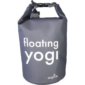 DRY BAG by ASPIRE Waterproof FLOATING YOGI Roll Top with Strap for SUP Yoga, Kayaking, Swimming and Water Sports 5L Grey