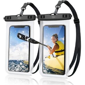جراب هاتف مقاوم للماء من YOSH [عبوة من قطعتين]، حقيبة هاتف مقاومة للماء IPX8 للسباحة مع حبل مطور قابل للتعديل لهاتف iPhone 15 14 13 12 11 Pro Max Samsung S24 S22 Ultra Huawei - حتى 6.8 بوصة in Kuwait