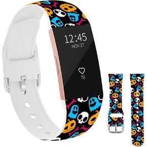 American Flag Bands for Fitbit Charge 3/Charge 4,Silicone Replacement Large Midium Wristband Compatible with Charge 4/Charge 3/Charge 3 SE Fitness Tracker - Red American Flag