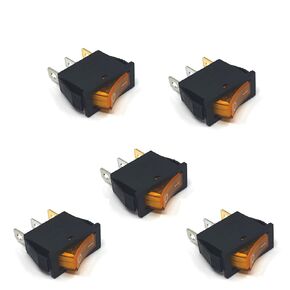 5Pcs Rocker Switch 2 Pins Position ON/Off AC 15A/125V 20A/250V SPST Car Boat Black Toggle KCD3-101, BLACK 2PIN 2POSITION