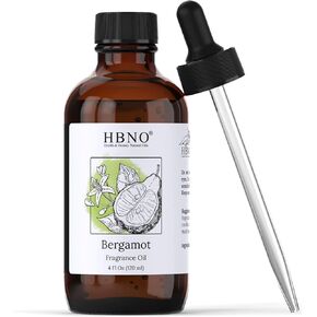 HBNO California Bottled Bergamot Fragrance Oil 4 fl oz (120 ml) - Premium Bergamot Oil Fragrance for Aromatherapy - Bergamot Oil (Fragrance) for Diffuser, Skincare and Candle Making