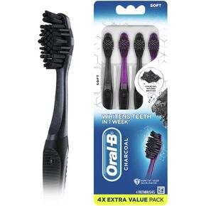 Oral-B Charcoal Toothbrushes, Soft 4ct