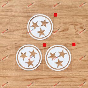 Tennessee State Flag 3 Stars Round Vinyl Decal Sticker - 3 Pack White, 3 Inches - No Background for Car Boat Laptop Cup Phone 02151
