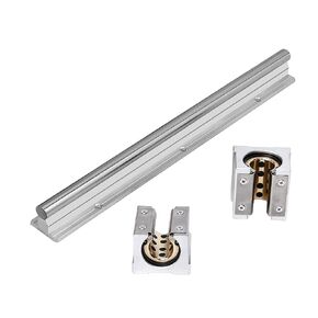 Linear Rail Set, Shaft Guide and Linear Slider Block, 1Pcs SBR20-39.37 inch / 1000mm Rails + 2Pcs SBR20UU Blocks Within Graphite Copper Sleeve for CNC Machine DIY Kit