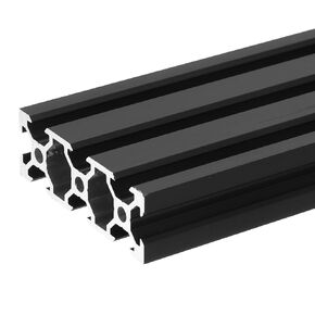 uxcell V Slot 2060 Aluminum Extrusion Profile European Standard 200mm x 60mm Anodized Black Linear Rail Extrusion Frame for 3D Printer, CNC, DIY