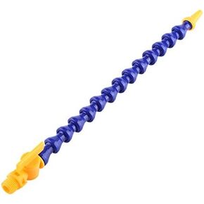 12pcs Flexible Coolant Pipe, Universal Spray Plastic Water Oil 1/4" PT Thread Hose Flat Round Nozzle for Lathe CNC with Valve