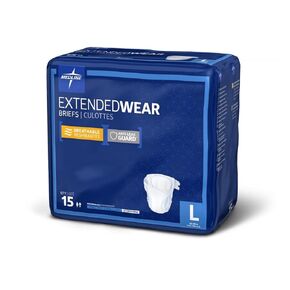Extended Wear Overnight Adult Briefs with Tabs, Maximum Absorbency Adult Diapers, Medium (60 Count)
