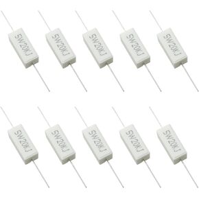 Wirewound Ceramic Resistor FMHXG 10PCS 5W 20k Ohm 20KJ 5% Fixed Cement Power Resistors in Kuwait