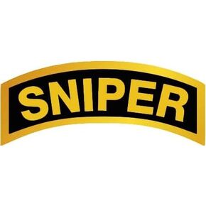 Sniper Sticker US Army Division Morale Rank Tab Decal - Military Sticker - Sticker Decal, CAR Automobile Truck Vehicle Tumbler Hardhat Helm Luggage Notebook Laptop Gift