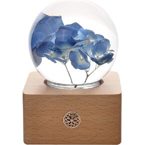 Forever Flowers Pink Tulip in 3D Crystal Ball with LED Lights,Elegant Present for Girlfriend Wife Mom Women Enchanted Birthday Anniversary Wedding Home Décor
