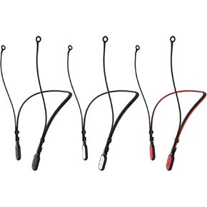 HALLEAST 3 Pack Earplugs Cord, Anti-Lost Earplug Lanyard Neckband, Safety Connector Strap, Black