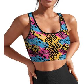 Sports Bras for Women Funny Yoga Crop Tank Tops for Exercise Athletic Workout Running Cycling Gym S-2XL