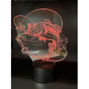 3D الأسماك الصيد ليلة ضوء الجدول مكتب الوهم البصري مصابيح 7 أضواء تغيير اللون LED الجدول مصباح المنزل الحب عيد ميلاد الأطفال الاطفال ديكور لعبة هدية