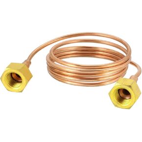 uxcell Refrigeration Tubing, 1/8" OD x 4.9Ft Length Copper Tubing Soft Coil with Metal Brass Tube Fitting