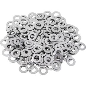 غسالة مسطحة من الفولاذ المقاوم للصدأ، 200 قطعة القطر الداخلي M5 غسالات معدنية للبراغي البراغي M5 مجموعة متنوعة من غسالات مسطحة للأثاث DIY مشروع خارجي in Kuwait