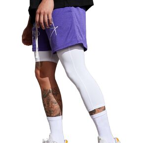 Men's Compression Sport Pants Single Leg 3/4 Base Layer Basketball Leggings Athletic One Leg Capri Tights Running