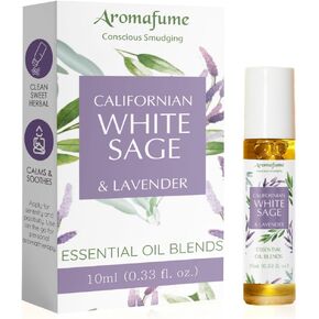 Californian White Sage Essential Oil Roll-On Blend by Aromafume | 10ml/0.33 fl oz | Aromatherapy Oil for Cleansing Negative Energy & Protection | Ethically sourced | Sage Oil for Smokeless Smudging