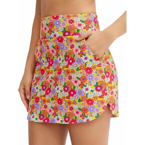 Origiwish Women's Golf Skorts High Waisted Lightweight Athletic Casual Tennis Skirts Built-in Shorts with 4 Pockets