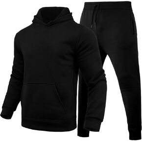 Men Women Hooded Sweatshirt 2 Pieces Set Tracksuit Long Sleeve Activewear Casual Athletic Jogging Clothes
