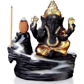 Ganesha Backflow Incense Burner Waterfall Incense Holders Aromatherapy Decorations Statue Ornaments