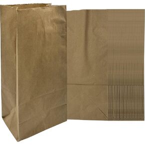 Three Leaf 5 Lb Paper Bag - Kraft (5.24 X 3.4 X 10.91), 100 Ct. (Packs Of 100), Bags For Snack, Lunch, Sandwich, Small Grocery Bags, Kraft Paper Lunch Bags