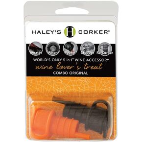 Haley's Corker 5-in-1 Wine Aerator, Stopper, Pourer, Filter and Re-Corker, Wine Lovers Treat