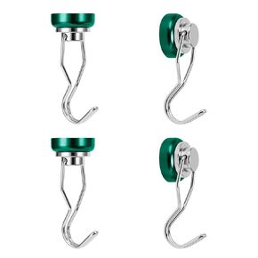 Ant Mag Swivel Magnetic Hooks 50lbs Heavy Duty Grill Magnet Hooks 4 Pack with Scratch Proof Stickers Great for Home Refrigerator Kitchen Store Grill BBQ Office Warehouse (Black)